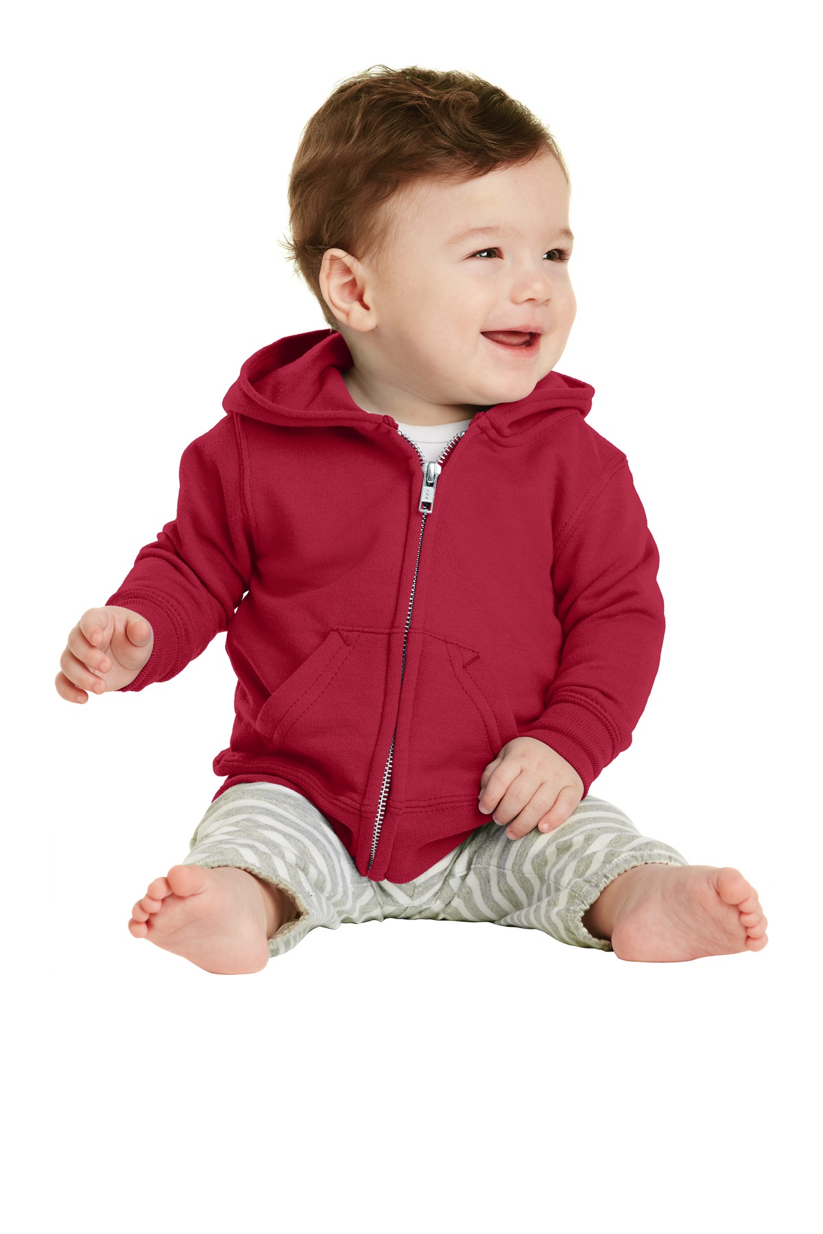 Port & Co Infant Core Fleece Full-Zip Hooded Sweatshirt. CAR78IZH