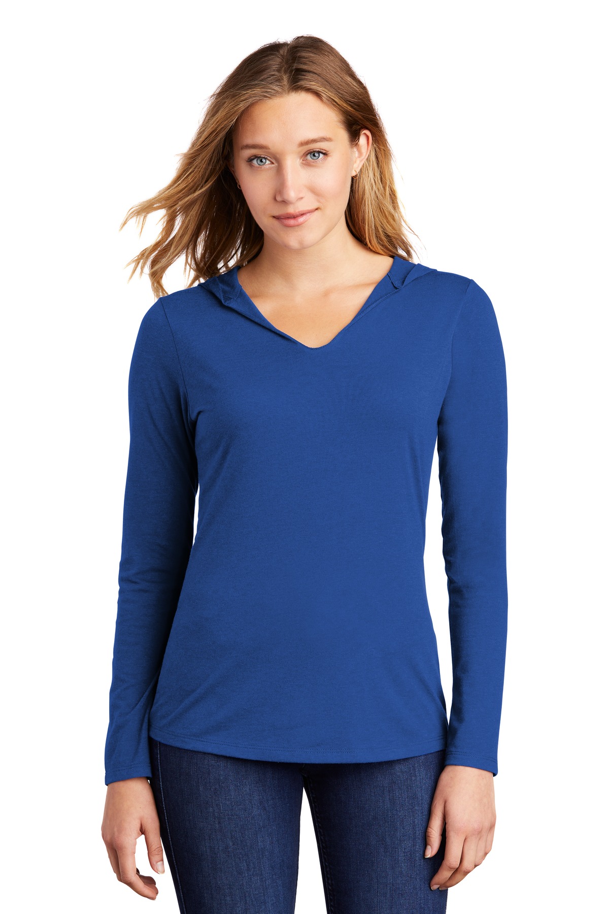District Women's Perfect Tri Long Sleeve Hoodie. DM139L