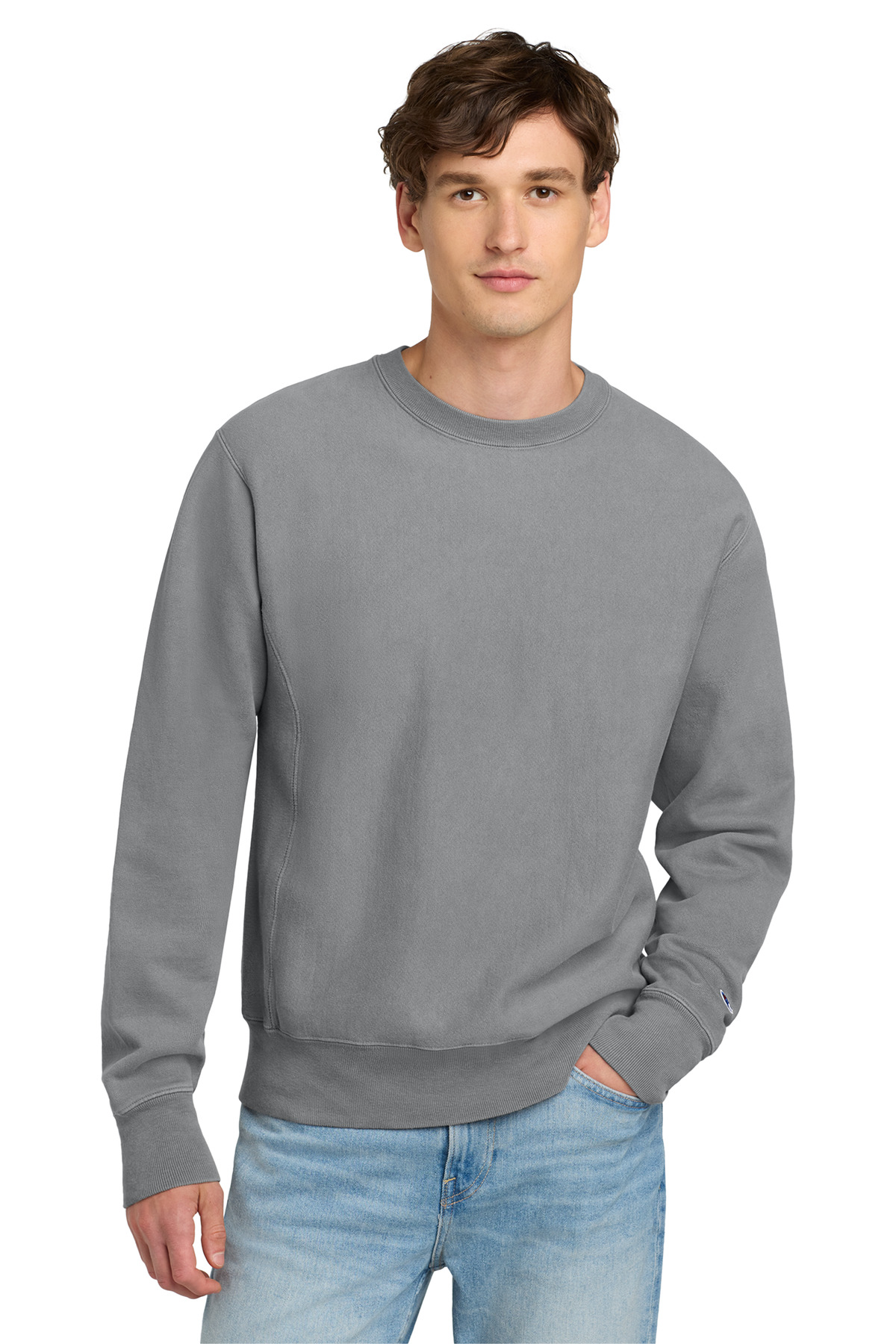 Champion Reverse Weave Garment-Dyed Crewneck Sweatshirt. GDS149