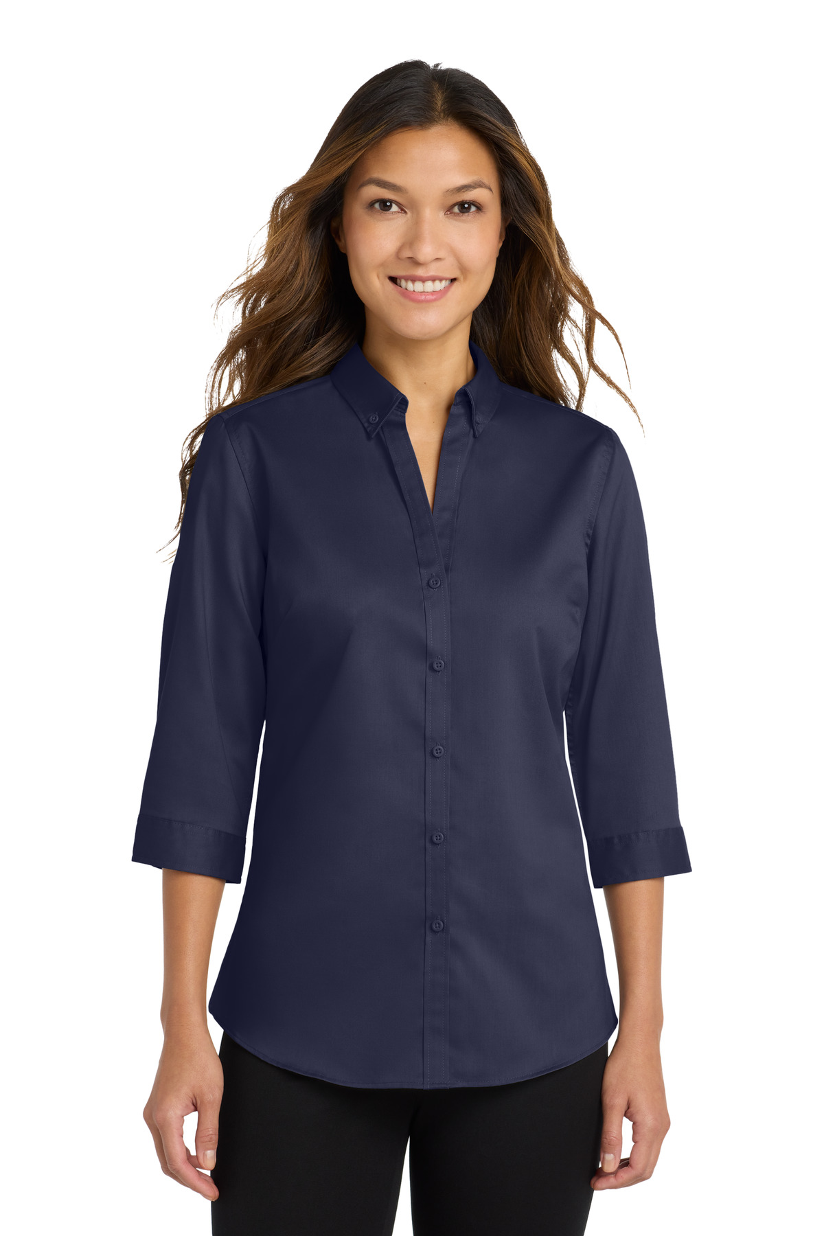 Port Authority Women's 3/4-Sleeve SuperPro Twill Shirt. L665