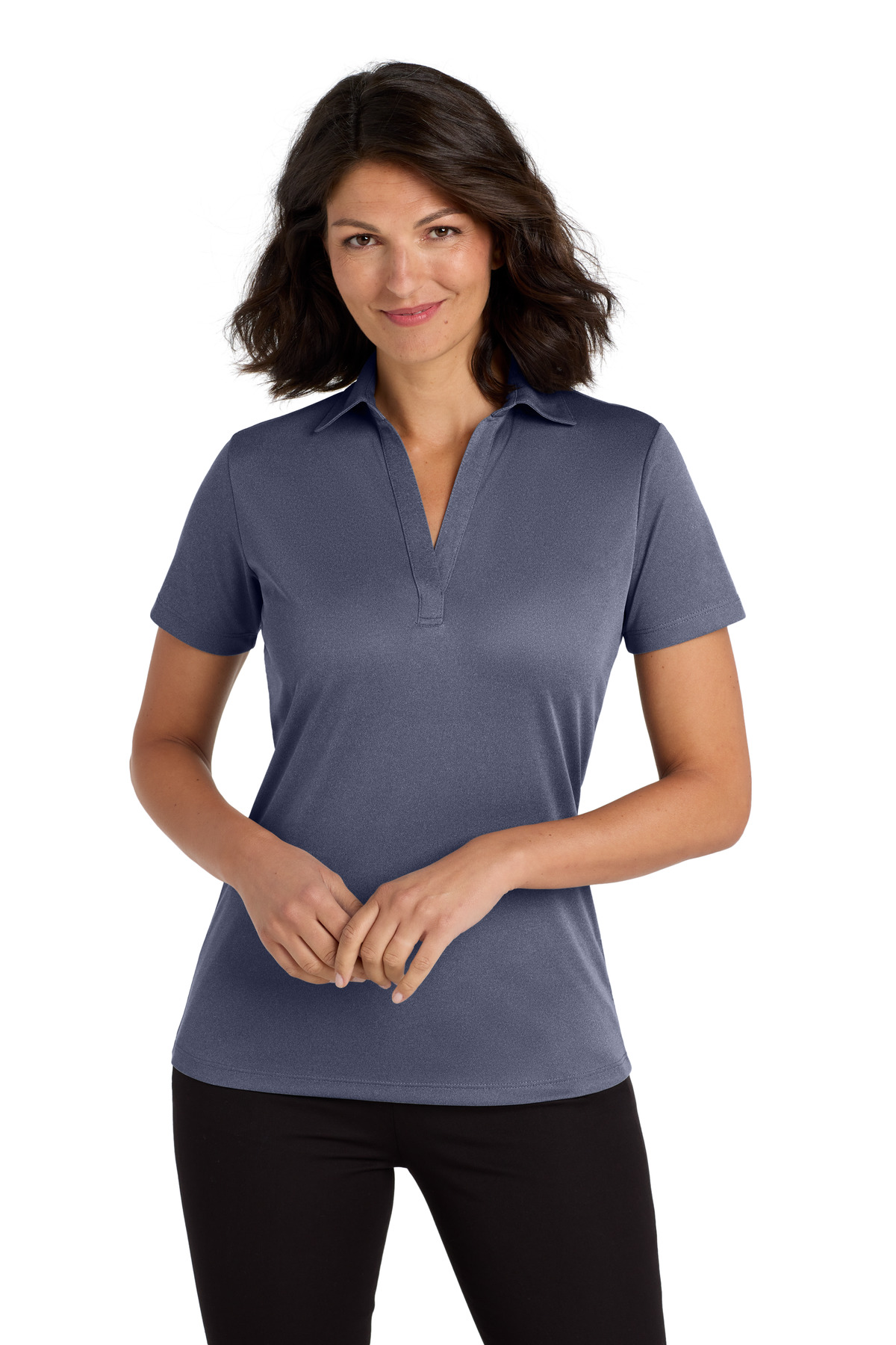 Port Authority  Women's Heathered Silk Touch  Performance Polo. LK542