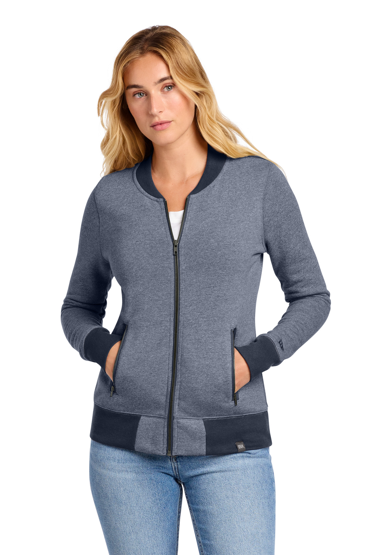New Era Women's French Terry Baseball Full-Zip. LNEA503