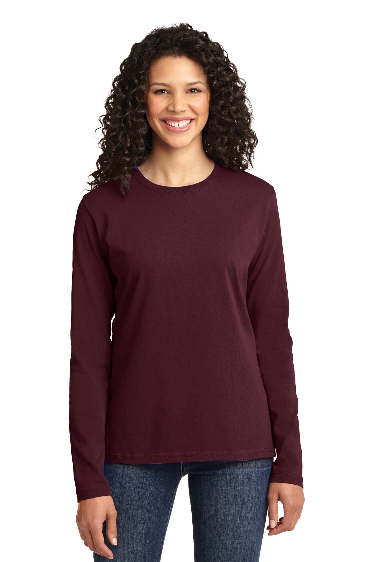 Port & Co Women's Long Sleeve Core Cotton Tee. LPC54LS