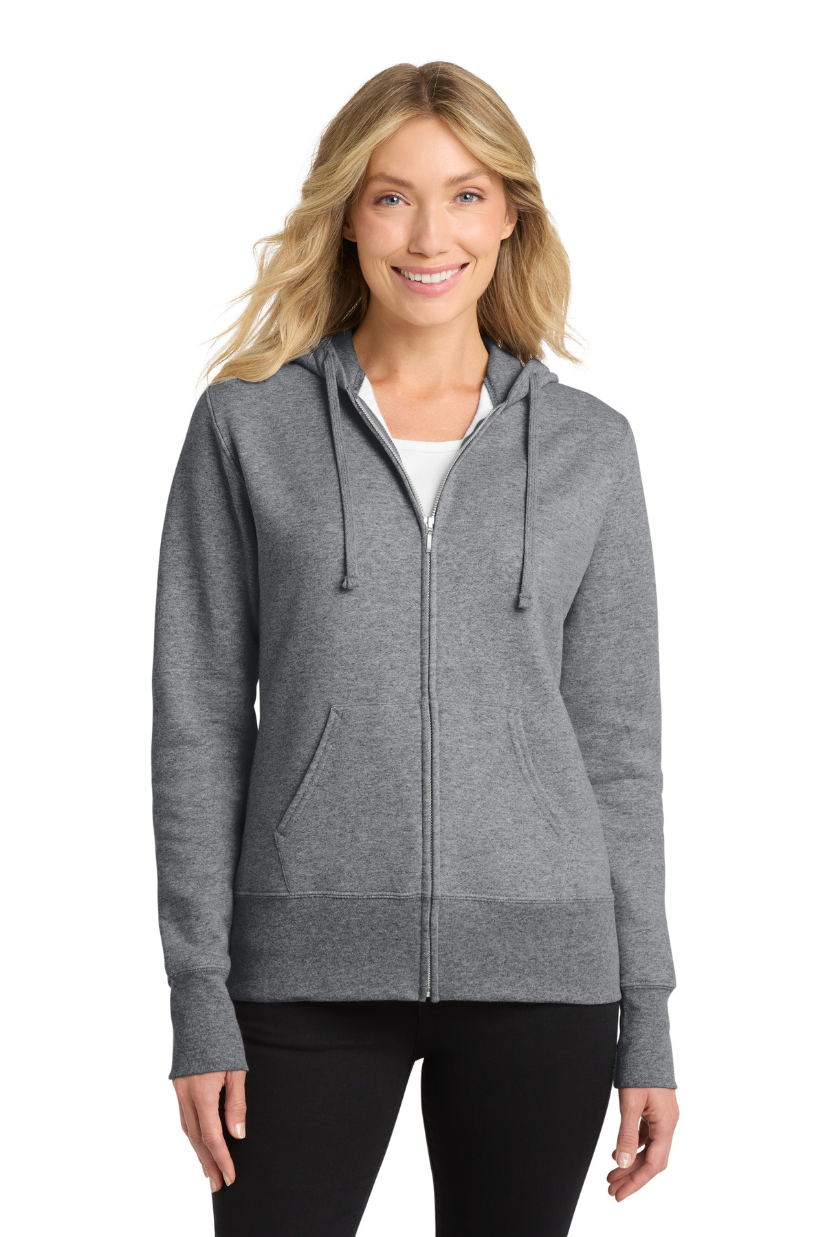 Port & Co Women's Core Fleece Full-Zip Hooded Sweatshirt. LPC78ZH
