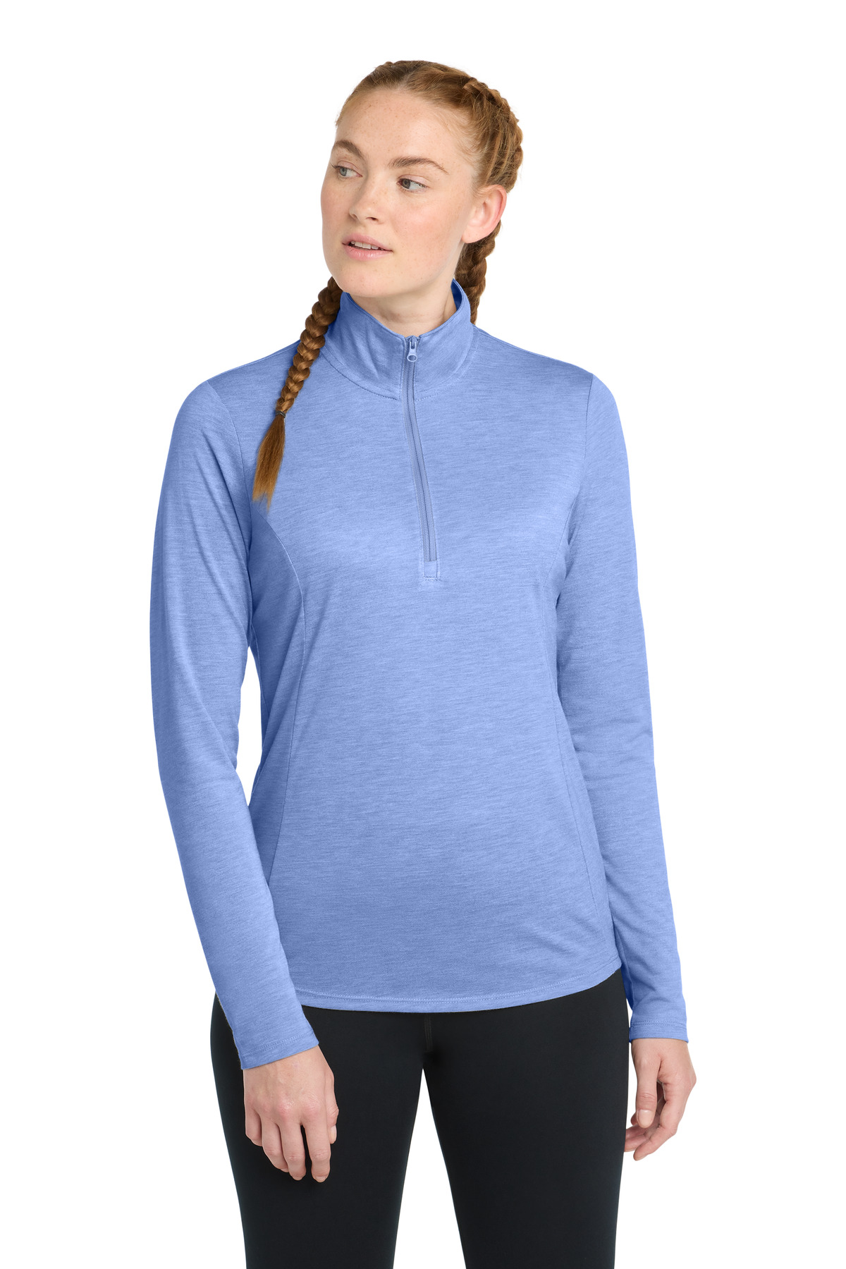 Sport-Tek  Women's PosiCharge  Tri-Blend Wicking 1/4-Zip Pullover. LST407