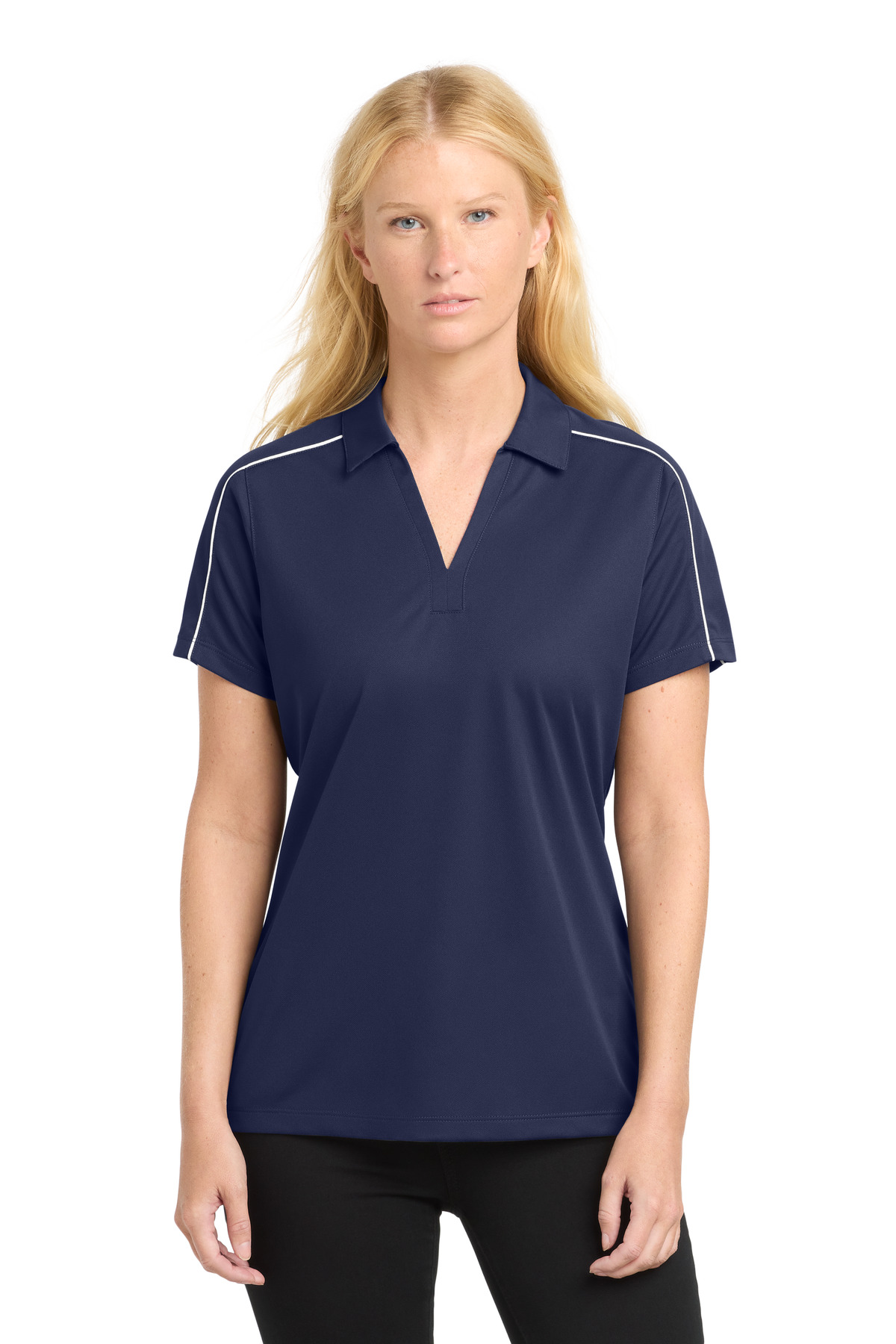 Sport-Tek Women's Micropique Sport-Wick Piped Polo. LST653