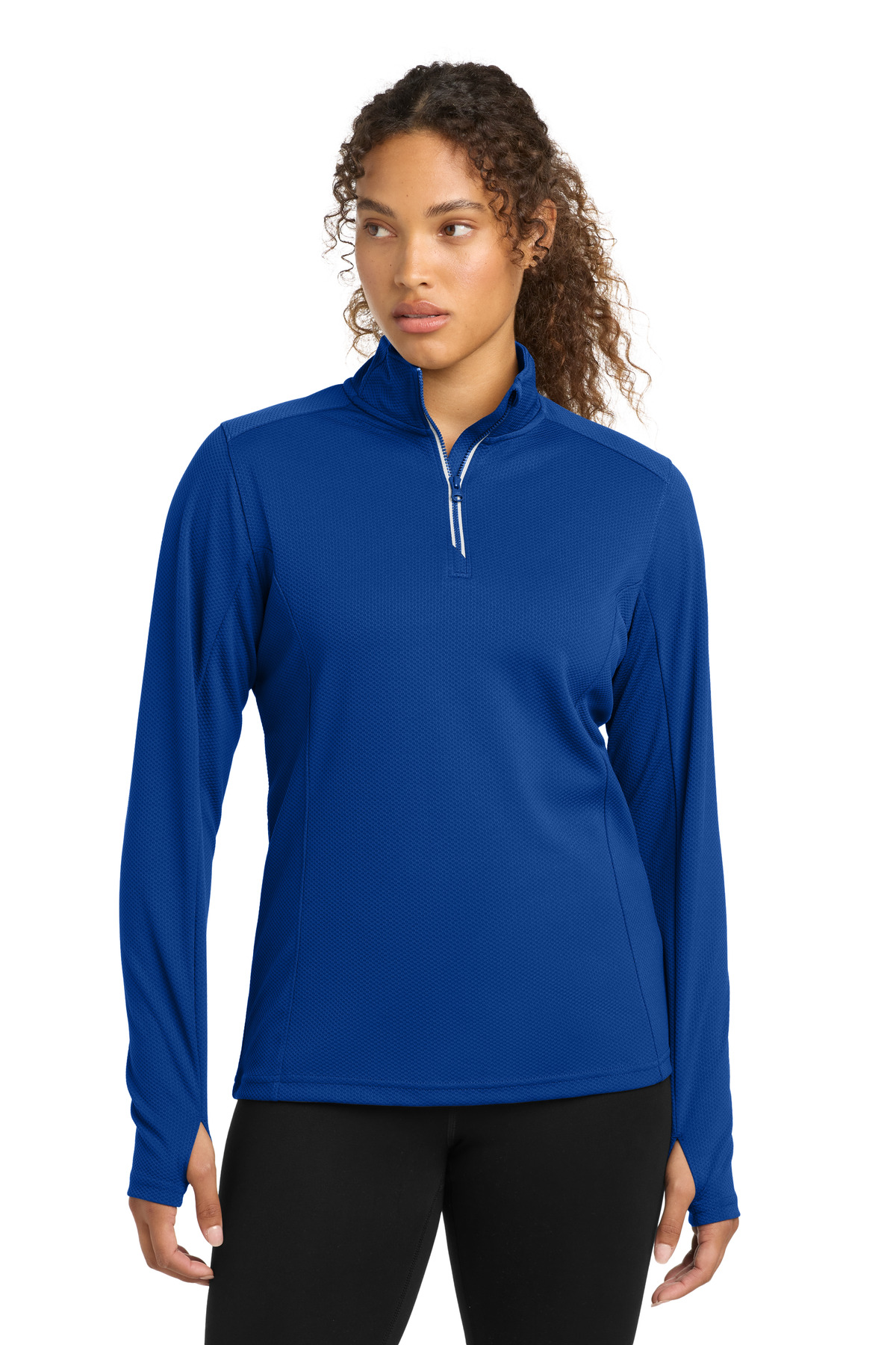 Sport-Tek Women's Sport-Wick Textured 1/4-Zip Pullover. LST860