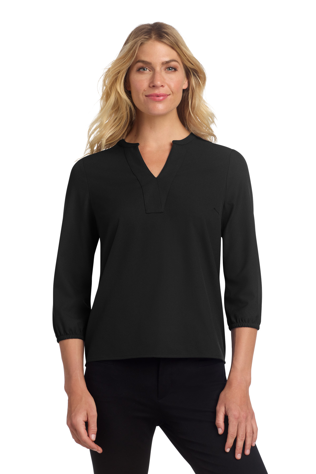 Mercer+Mettle Women's Stretch Crepe 3/4-Sleeve Blouse MM2011
