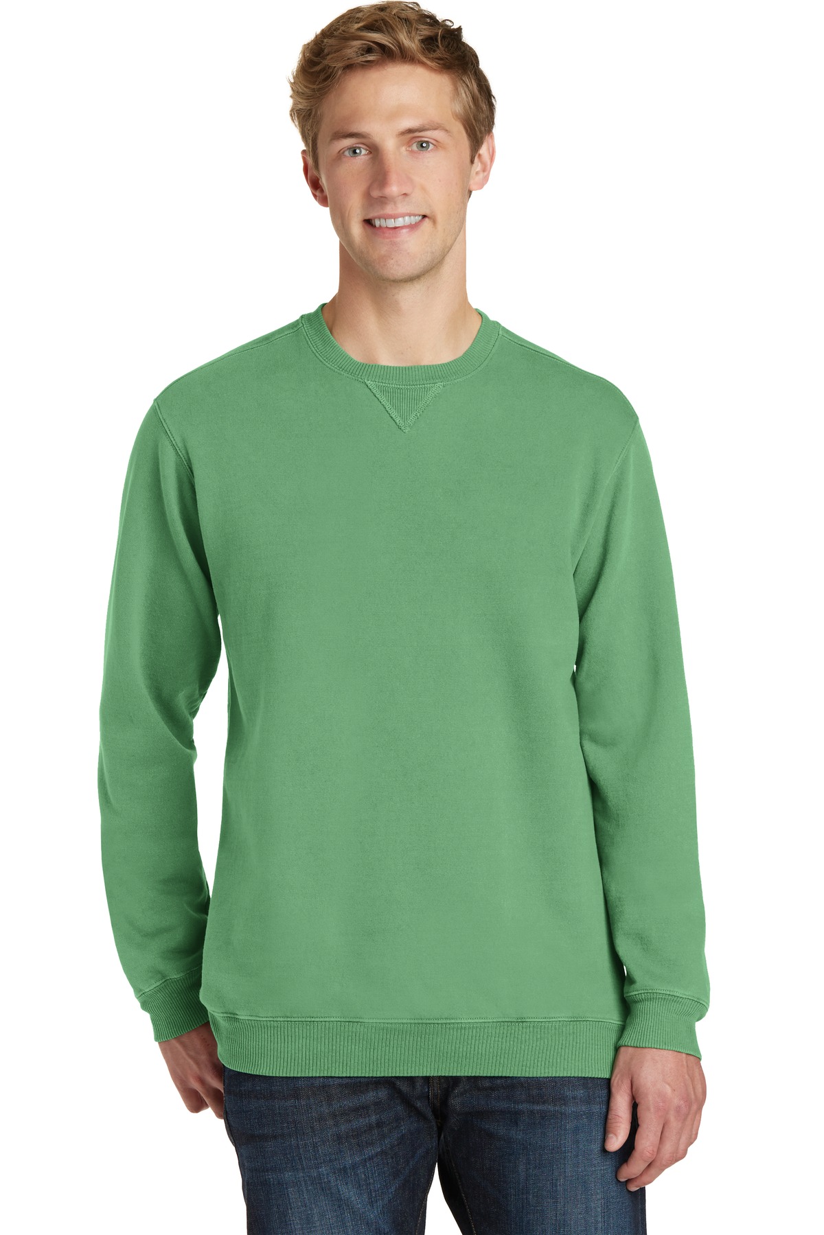 Port & Co Beach Wash Garment-Dyed Crewneck Sweatshirt PC098