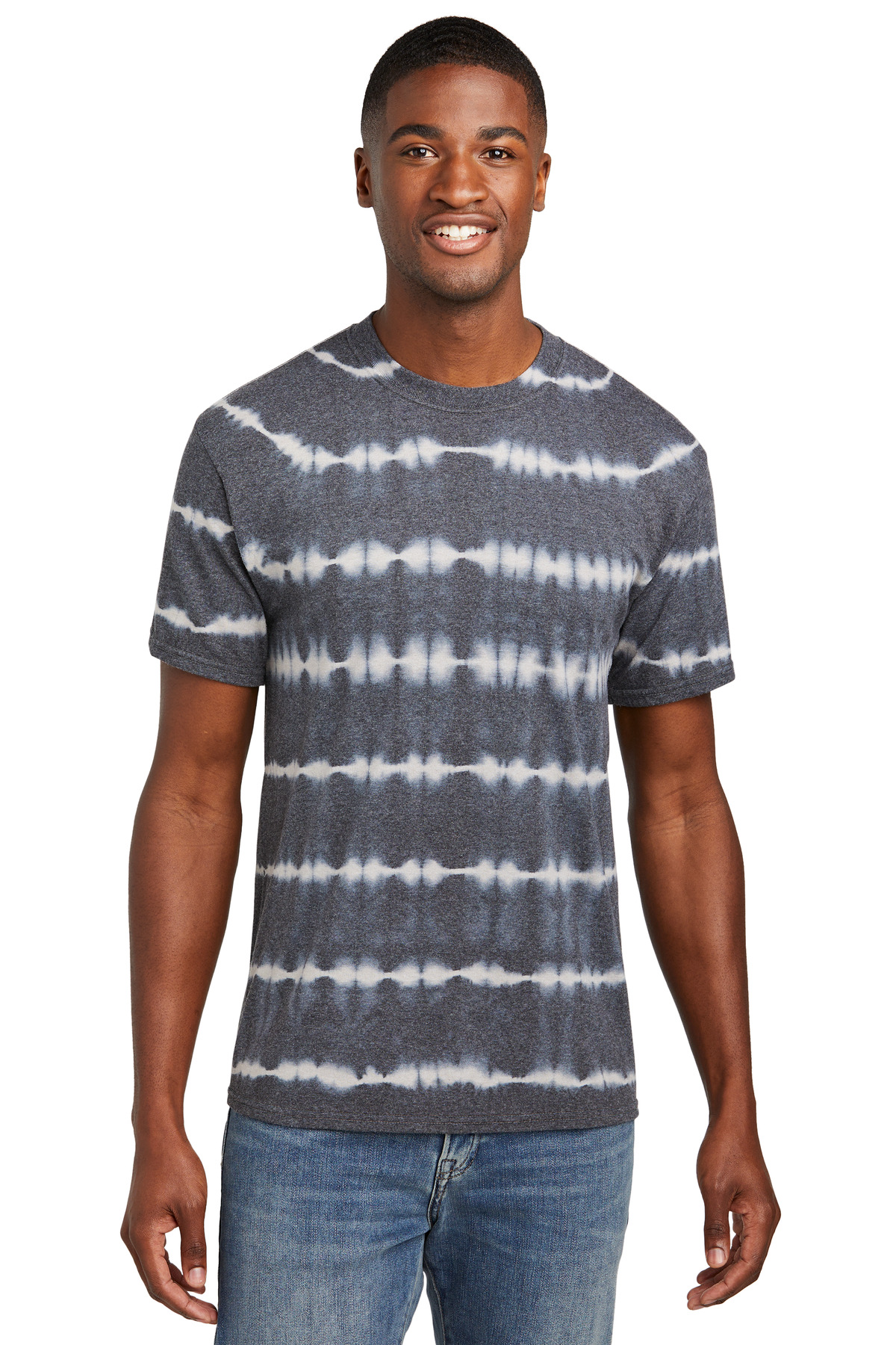 Port & Co Allover Stripe Tie-Dye Tee PC142