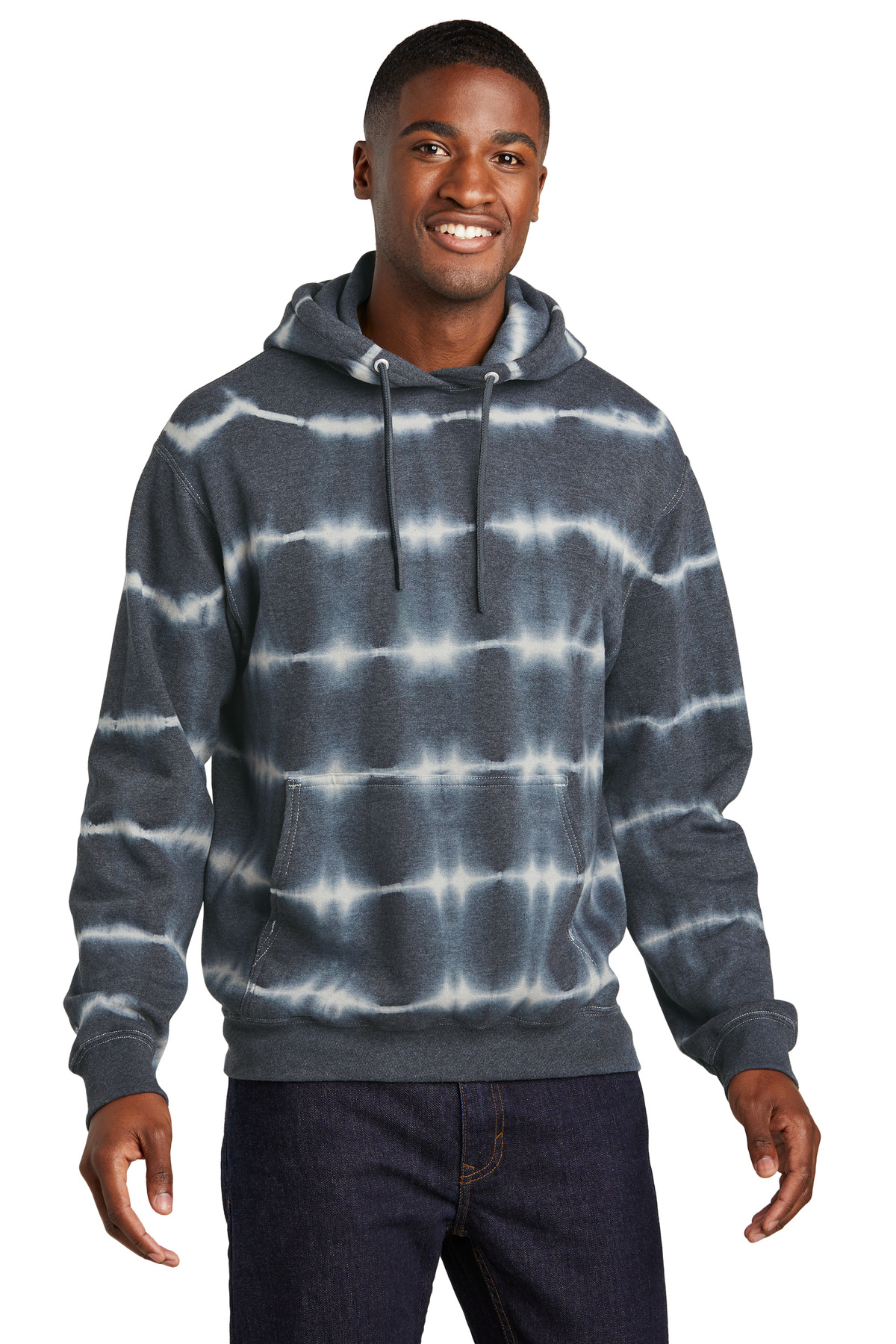 Port & Co Allover Stripe Tie-Dye Fleece PC143