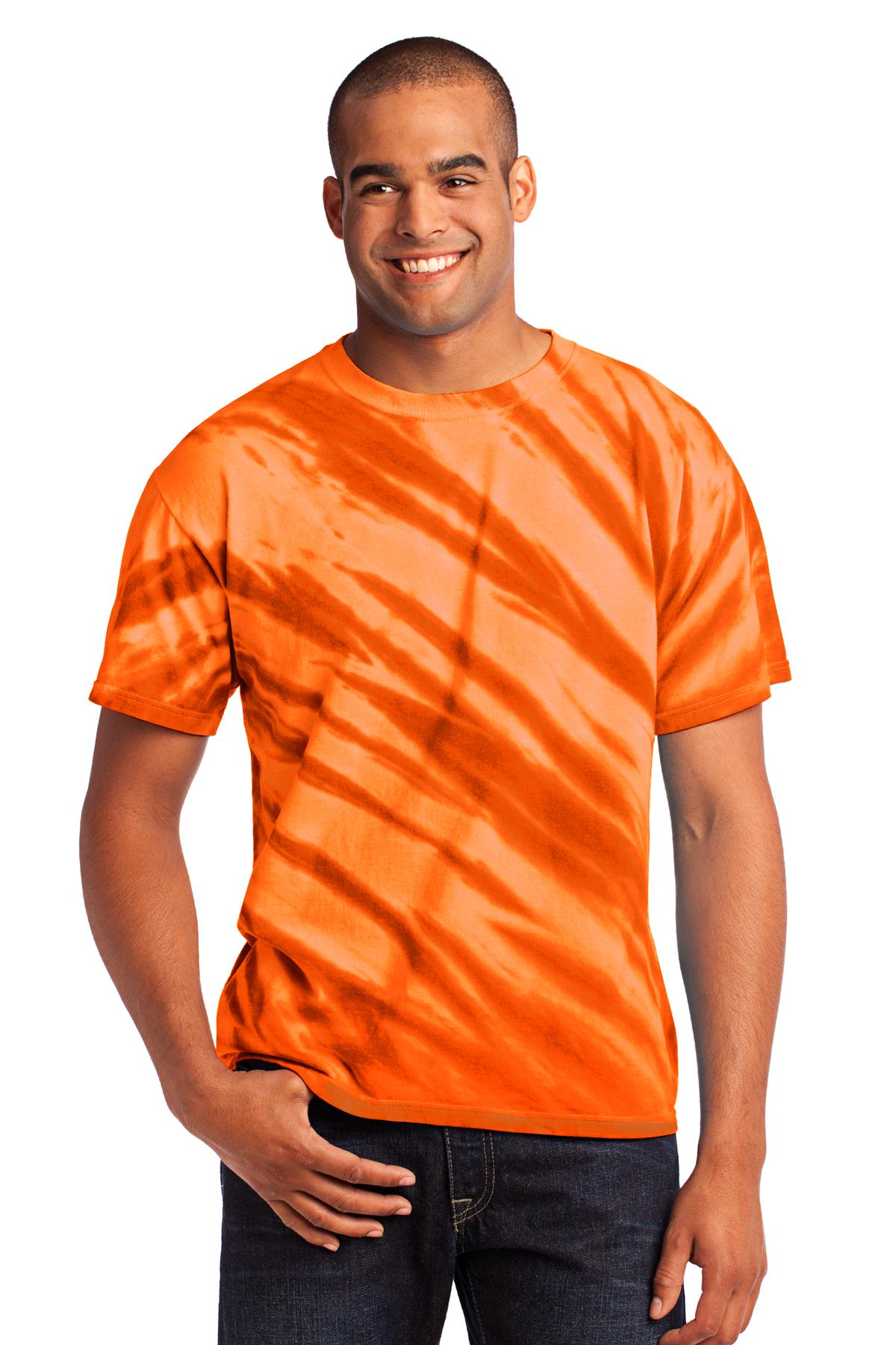 Port & Co Tiger Stripe Tie-Dye Tee. PC148