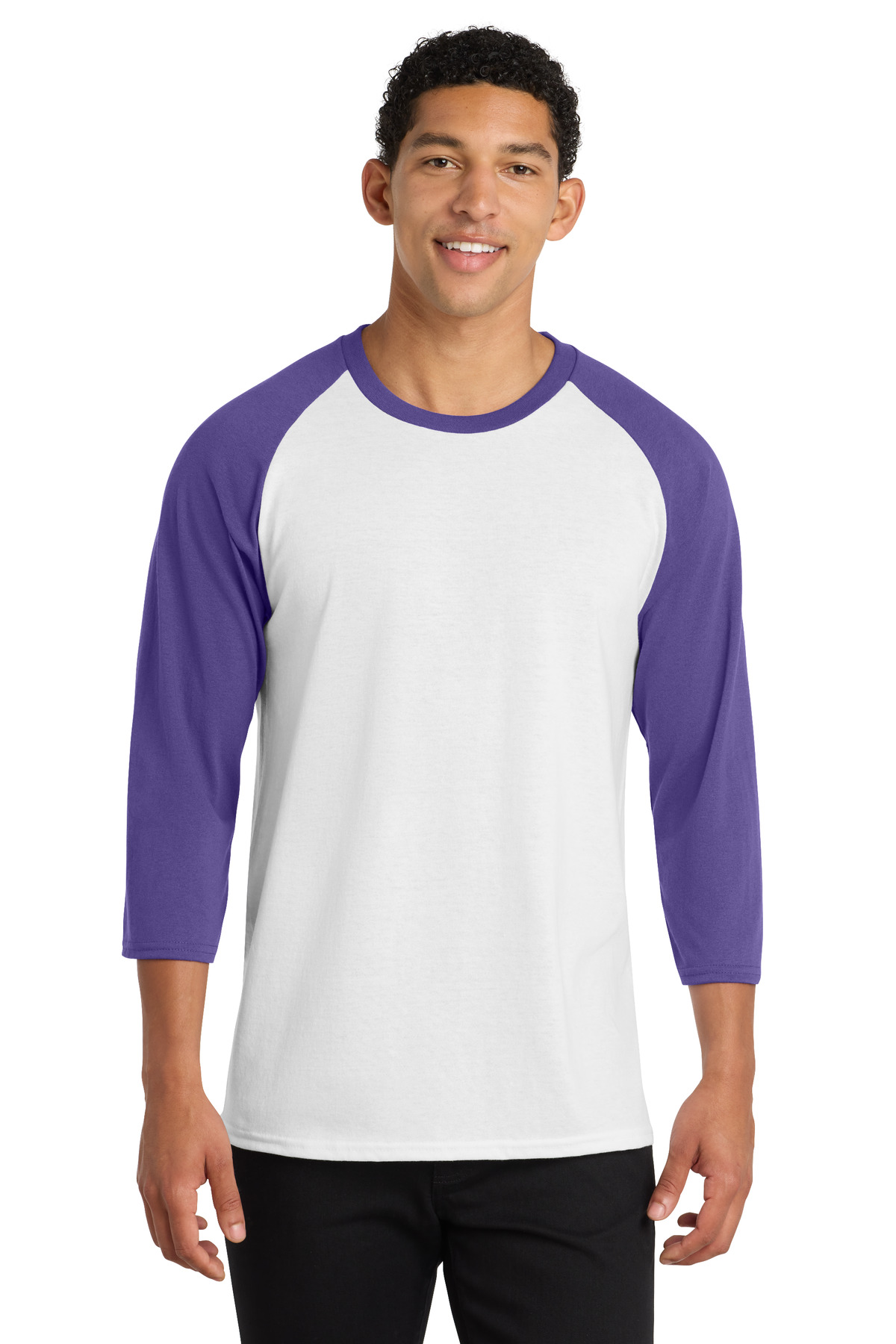 Port & Co Core Blend 3/4-Sleeve Raglan Tee. PC55RS