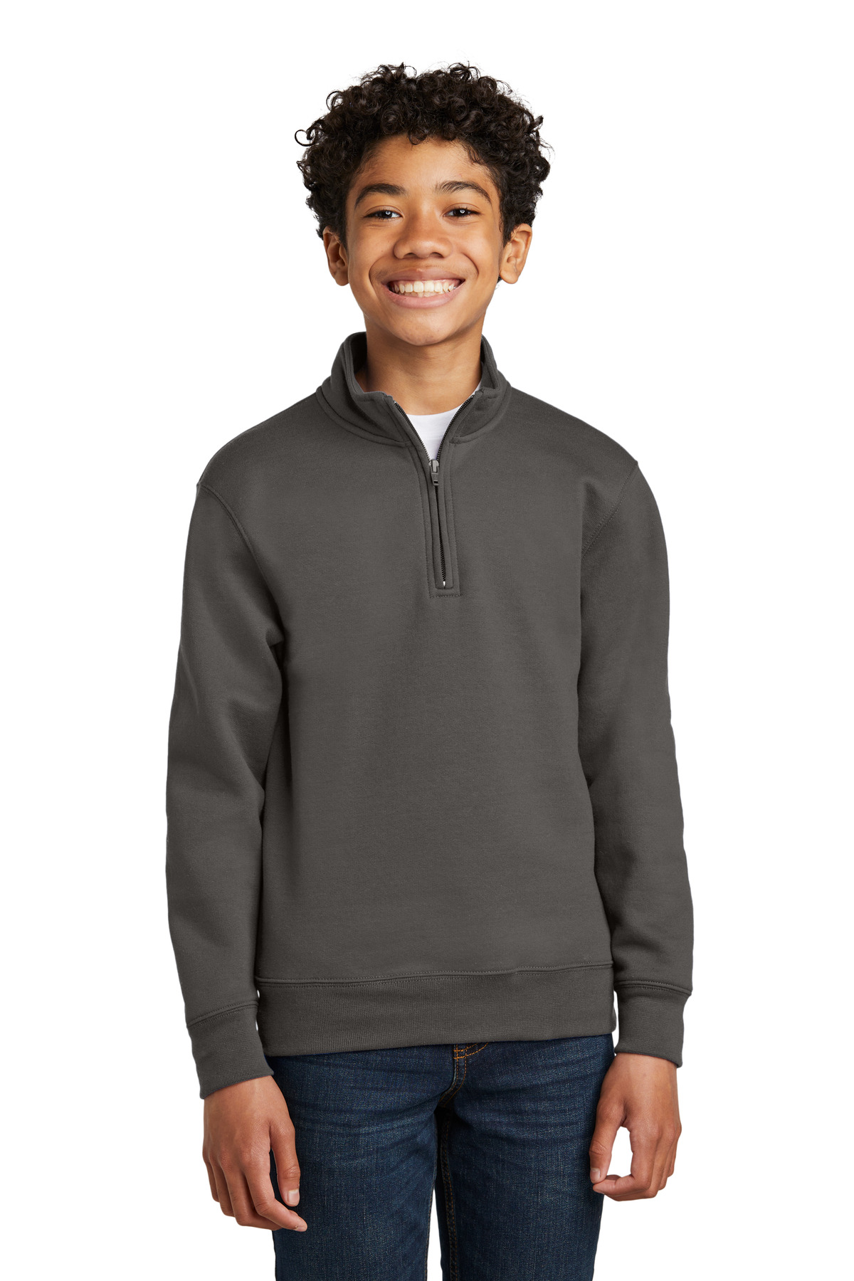 Port & Co Youth Core Fleece 1/4-Zip Pullover Sweatshirt PC78YQ