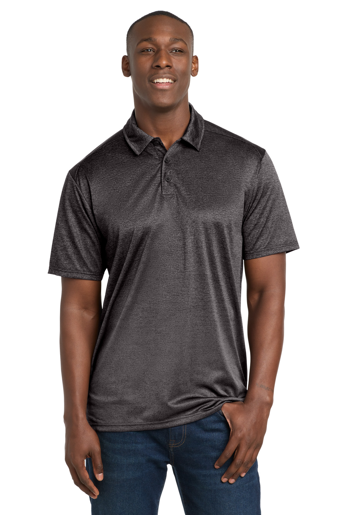 Sport-Tek Ombre Heather Polo. ST671