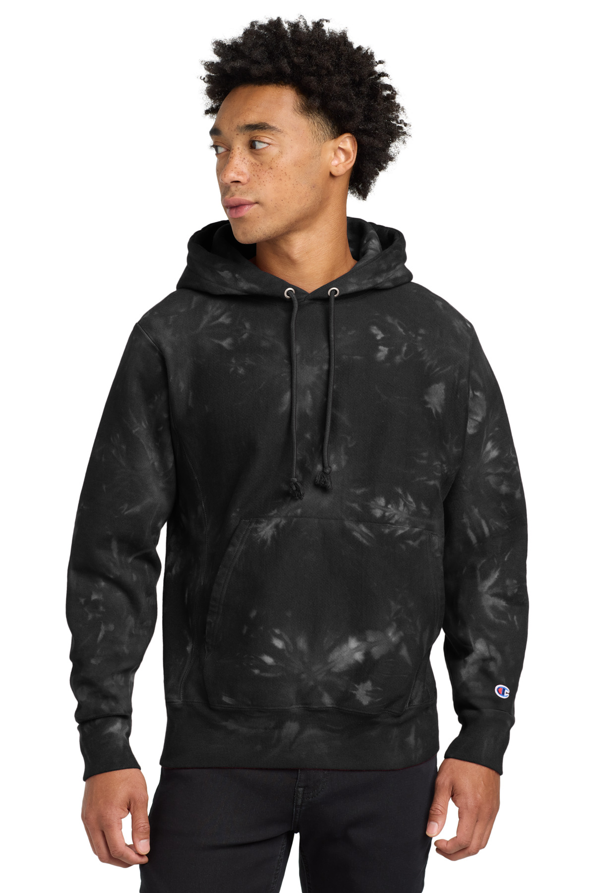 Champion Reverse Weave Scrunch-Dye Tie-Dye Hooded Sweatshirt. TDS101