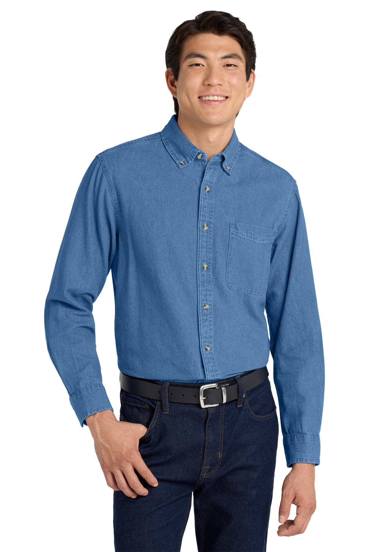 Port Authority Tall Long Sleeve Denim Shirt. TLS600