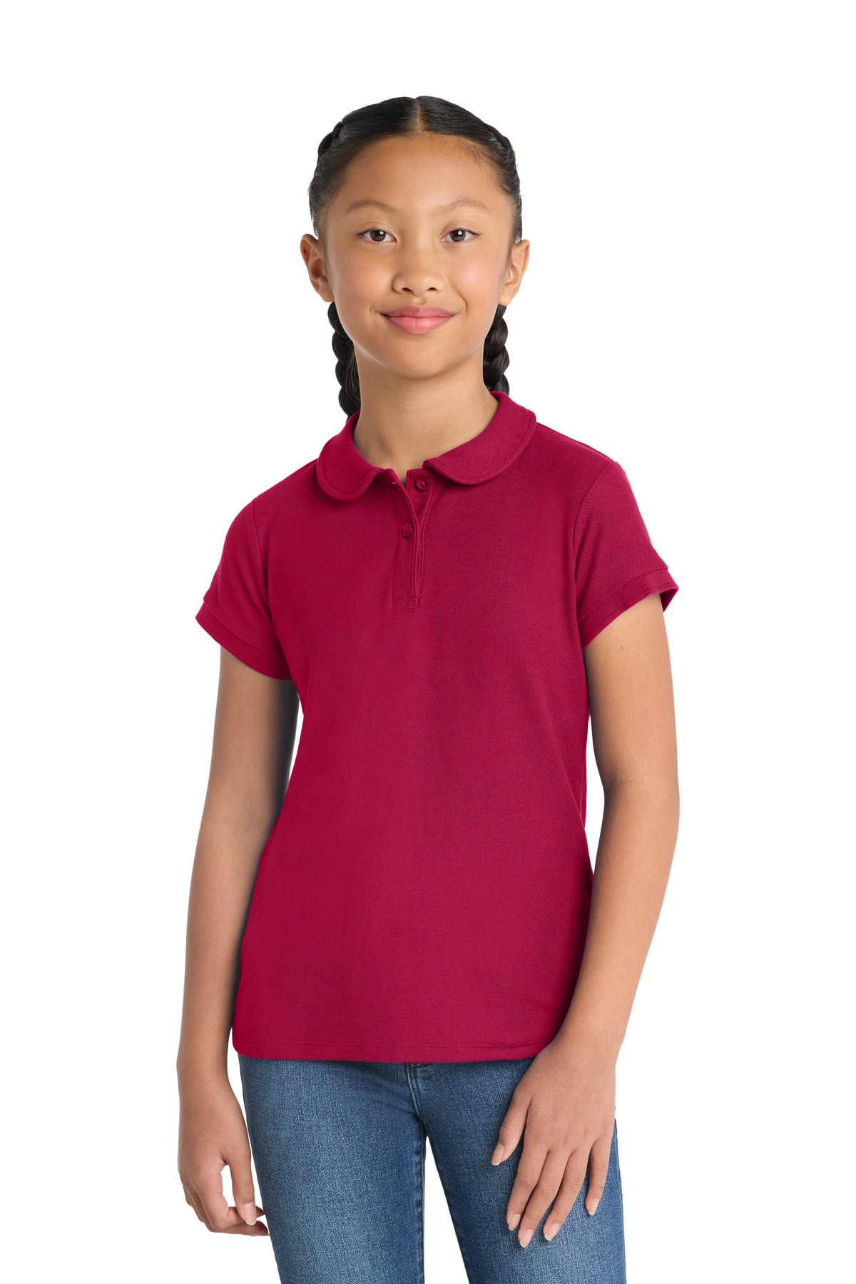 Port Authority Girls Silk Touch Peter Pan Collar Polo. YG503