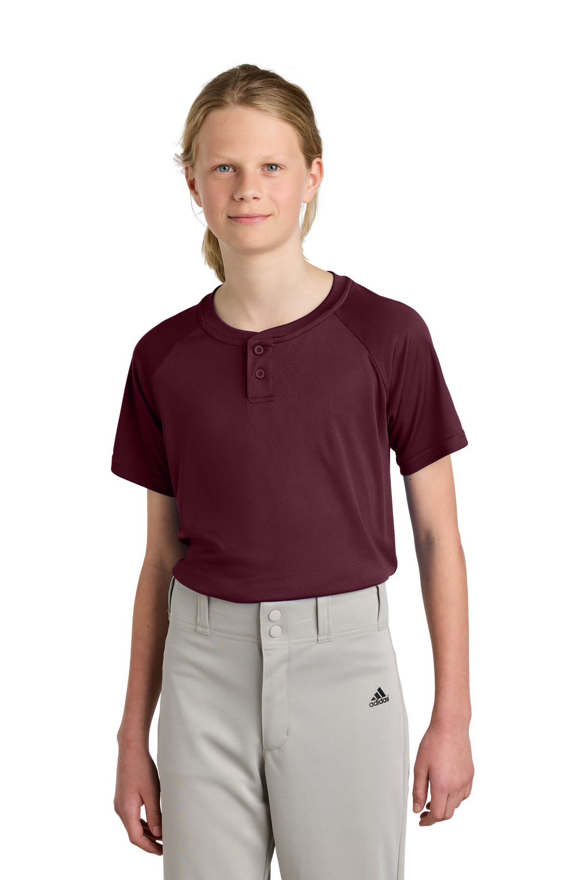 Sport-Tek Youth PosiCharge Competitor 2-Button Henley YST359
